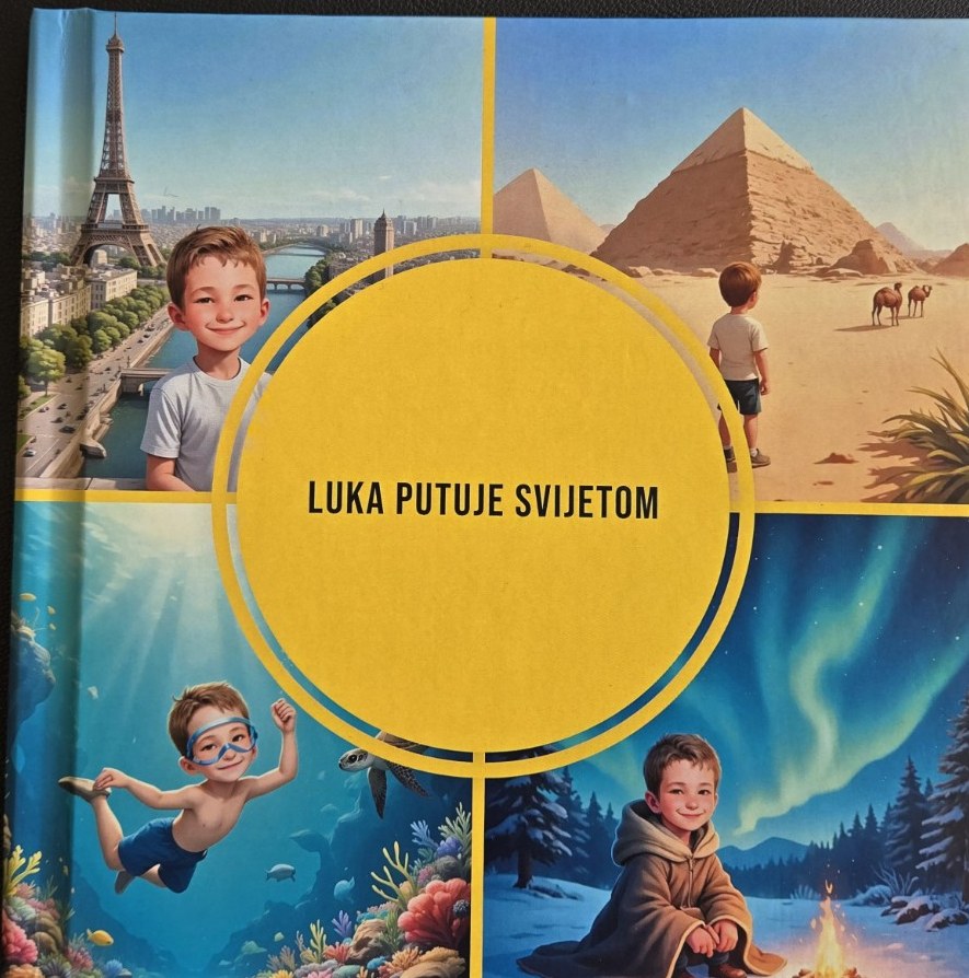 Primjer naslovnice s četiri ilustracije: Pariz, piramide, podmorje i zima